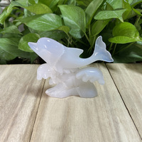 Natuurlijke Stenen Kristal Beeldjes Ambachten Hand Gesneden Dier Oceaan Jasper Crystal Animal Carving Dolfijn Voor Verkoop