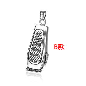 Collier fin en acier inoxydable 316L pour homme, pendentif <span class=keywords><strong>rasoir</strong></span> de barbier, bijoux fantaisie à prix réduit - Product Image 4