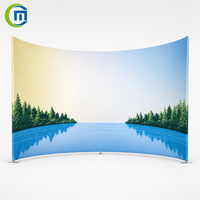 Soporte de Fondo Semicircular Ligero de 1.5m, 2m, 3m, Arco de Tela Tensada Personalizado para Cabina de Fotos y Exhibición en Ferias Comerciales
