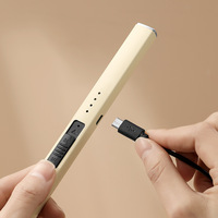 Allume-cigare électrique Supercandle rechargeable USB en alliage de zinc et plastique ABS, avec logo personnalisé, résistant au vent, allumage par arc pulsé, pour barbecue