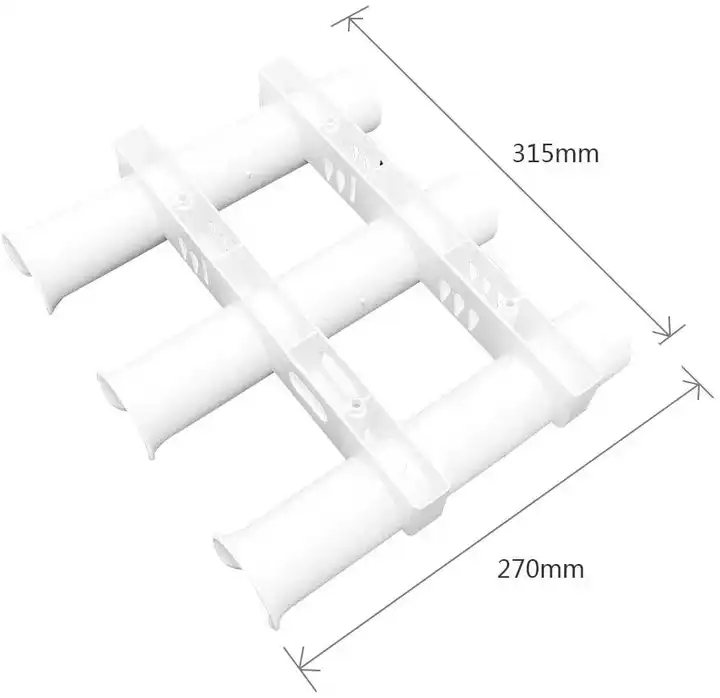 Plastic PVC 3-Rod Rack Vertical Holder-Boat