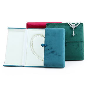 Custom Logo velvet fabric velvet wedding ring box for engagement Velvet Jewelry Jewelry Box With Pouch