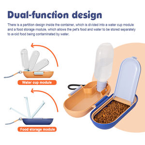 Ücretsiz örnek stok taşınabilir 2 1 köpek su şişesi kase ve gıda konteyner açık seyahat için yürüyüş batonu kamp Pet besleme - Product Image 6