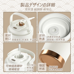 Prime Quality Travel Tumbler Vacuum <b>Flask</b> Ceramic Coffee Mug Insulated Cup <b>with</b> <b>Straw</b> - Product Image 2