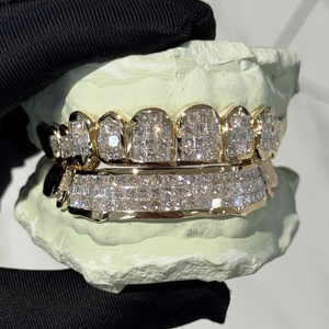 Personalizzato impeccabile <span class=keywords><strong>Grillz</strong></span> 8 on 8 Deep Perm Cut Vvs Moissanite Hip Hop <span class=keywords><strong>Grillz</strong></span> ghiacciato S925 18k oro bianco Moissanite denti <span class=keywords><strong>Grillz</strong></span> - Product Image 3