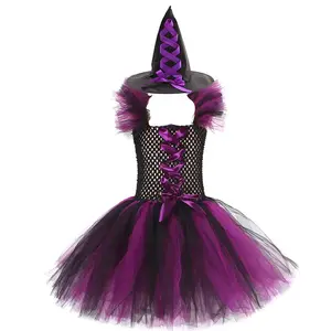 Costume di festa per bambini di Halloween Cosplay trucco da strega danza Tutu abito da principessa