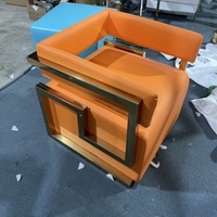 Offre Spéciale Fauteuil Moderne Neuf Décontracté en Acier Inoxydable Velours Meuble de Salon Canapé