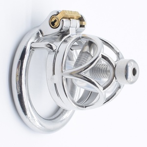 Stainless Steel Male <b>Mini</b> Chastity Dildo Cock Cage Diamond Head Tiny Dildo Cage 1.3 Inch Small Male Chastity Cock Cage for Men - Product Image 2