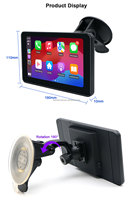 Écran portable Carplay de 7 pouces, lecteur DVD de voiture, Airplay, Miracast, sortie audio, lecteur multimédia, écran tactile