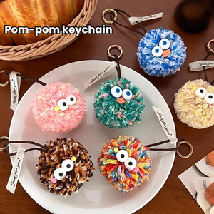 Llaveros de Peluche <span class=keywords><strong>Kawaii</strong></span> de Anime con Pompón de Pelo, Juguetes y Colgantes Ecológicos para Mochila - Product Image 2