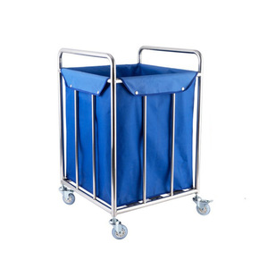 Jinbokang Stainless Steel Hospital <b>Trolley</b> 500x860mm With Blue Linen Bag For Waste Disposal And Laundry Transport - Product Image 5