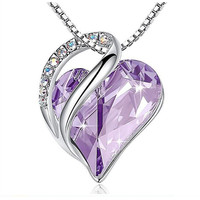Collier pendentif DAIHE Fashion Jewelry Cœur de l'océan en zircon et cristal, chaîne de clavicule Kolye