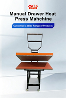 Mesin Press Panas Kaos Manual Format Besar 80 X 100cm untuk Sublimasi, Label, Kartu, dan Printer Kertas