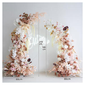 S730 Custom 6ft 7ft cornice a mezza luna corno sfondo colorato floreale set di 2 archi di fiori curvi per proposta di matrimonio decorazione festa - Product Image 6