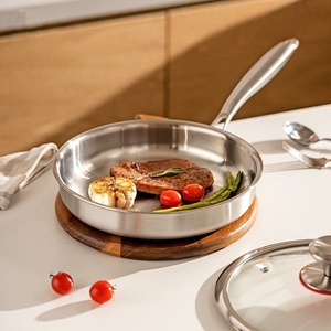 Triply <b>Ceramic</b> Non-Stick Modern Eco-Friendly Stainless Steel Frying Pan 20/24/28cm Honeycomb Design Dishwasher Safe Gas - Product Image 3