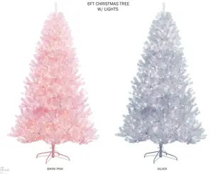 LED ışıkları ile pembe noel ağacı noel merkezi sahne dekorasyon malzemeleri noel ağacı ışık