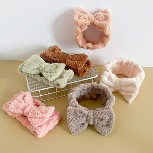 Elástico Bowknot Spa Diadema Yoga Deportes Lazo Banda para el cabello Mujeres Maquillaje facial Bowtie Turbante Declaración grande Envolturas para la cabeza - Product Image 2