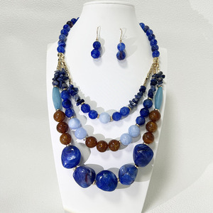 <span class=keywords><strong>Collana</strong></span> multistrato con <span class=keywords><strong>perline</strong></span> e orecchino colorato in acrilico irregolare accessori moda gioielli esagerati gioielli per le donne - Product Image 6