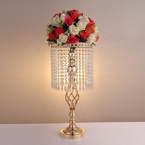 <span class=keywords><strong>Vase</strong></span> en cristal, support de fleurs en fer doré, décoration directe depuis l'usine, <span class=keywords><strong>pour</strong></span> Festival, fête de mariage - Product Image 1
