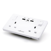 Sonoff — prise murale à Double Gang, adaptateur de charge intelligente Google Home Uk 3 Usb 5v 3,1 a,