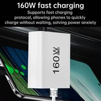 Support de charge super rapide 160W avec 7 ports (4 Type C + 3 USB) - Hub de charge USB-C 160W - Prise de charge pour téléphone portable - Câble d'extension