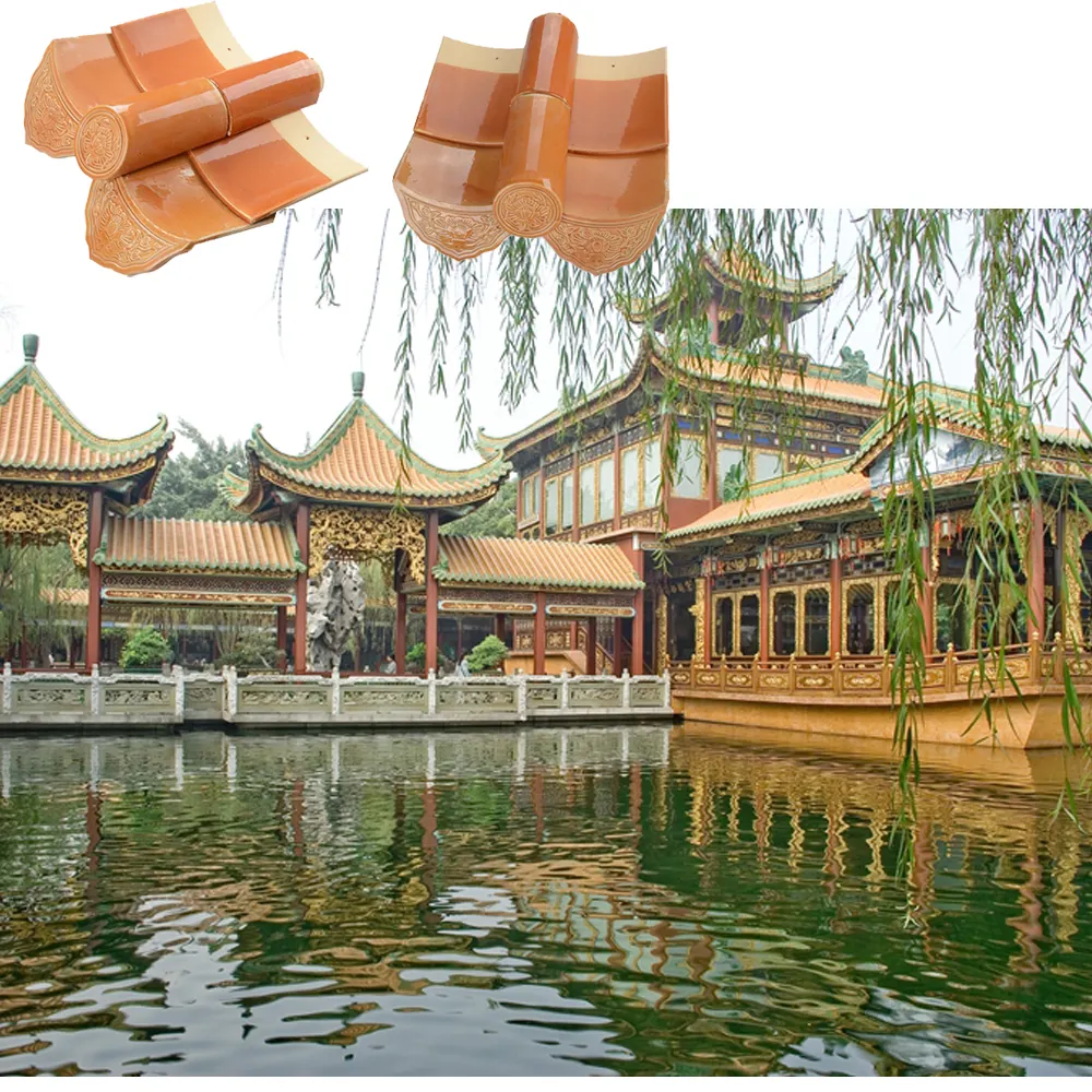 temple pavilion villa Chinese style classic traditional glazed ceramic roofing tiles for garden pavilion building