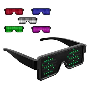 Festival USB Rechargeable LED Rave Party Sunglasses 8 Dynamic Patterns-for Halloween Christmas Graduation New Year Thanksgiving