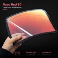 Film pour vitres de voiture Aurora Red Ghost Chameleon, film solaire changeant de couleur multi-angles, anti-éblouissement, réjection de chaleur, film pour pare-brise automobile