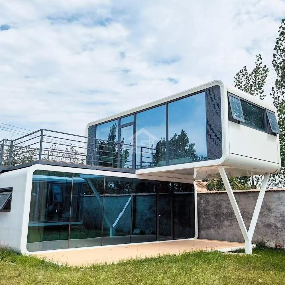 Modern Modular Portable Prefab Tiny House with Sandwich Panel and Solar Sustainable Design for Apartment Office Shop Use