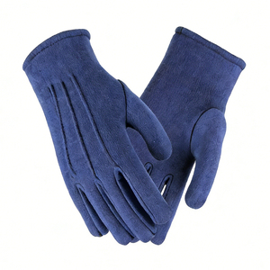 Gants en flanelle à poignets élastiques épaissis, flexibles, résistants au froid, chauds pour l'hiver, gants de protection du travail de style ancien - Product Image 1