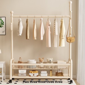 Porte-manteau et étagère à vêtements mobiles en métal sur pied pour chambre et salon - Séchoir de rangement domestique - Product Image 4