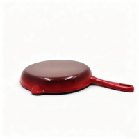 Poêle à frire en fonte émaillée 16/21 CM Poêle à poignée unique Couleur personnalisée disponible Tous les ustensiles de cuisine durables compatibles avec les poêles