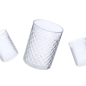 Gobelet en plastique transparent moderne HALO, gobelet texturé réutilisable pour la maison, la cuisine, le restaurant, l'hôtel, la salle à manger - Product Image 1