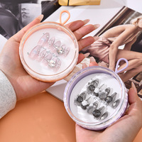 Boîtes d'emballage réutilisables pour faux ongles à presser, surface lisse, boîte suspendue pour accessoires de mode et faux ongles