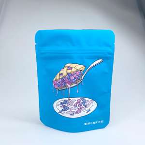 Ziplock 3.5g Mylarポーチチャイルドプルーフのロゴ付きソフトタッチ再販売可能な4x6マイラーバッグの無料サンプル - Product Image 1