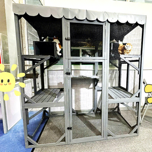 SDCH011 Oferta Especial Casa para Gatos Grande de Exterior de Madera Ecológica Duradera con Cierre de Botón, Mueble para Mascotas, Jaula Sólida para Gatos para Todas las Estaciones - Product Image 3