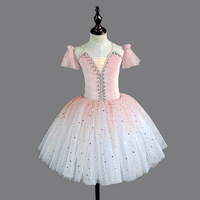 Robe longue de ballerine pour filles, costume de danse Giselle pour enfants, jupe tutu rouge romantique pour spectacle de danse du cygne