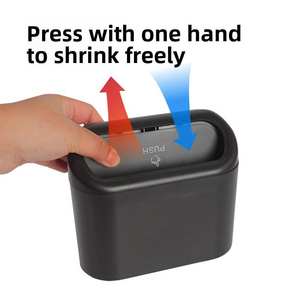 Poubelle de voiture Poubelle suspendue Boîte à ordures avec couvercle Boîte de rangement intérieure de voiture Poubelle Porte Siège Clip Support Accessoires de voiture - Product Image 4