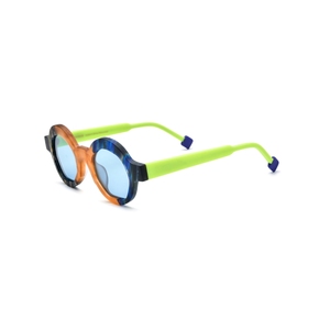 Lunettes de soleil ovales à monture intégrale, monture multicolore, verres miroir, protection UV 100%, style rétro unisexe pour adultes - Product Image 3