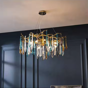 Vente en gros de lustre moderne en cristal LED or K9 pour salle à manger hôtel restaurant extérieur avec télécommande - Product Image 2