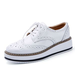Zapatos con cordones de cuero de vaca de alta calidad para <span class=keywords><strong>mujer</strong></span>, zapatos de vestir a la moda con plataforma y zapatos Oxford para <span class=keywords><strong>mujer</strong></span>, nuevos estilos - Product Image 1