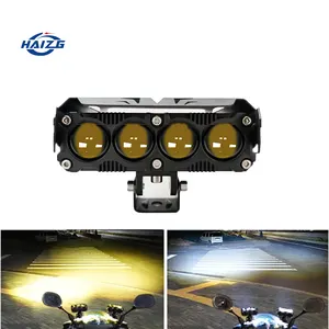 HAIZG Vente en gros de spot antibrouillard phare avant 20W 40W 50W 60W double couleur laser pour conduite de moto phare LED pour moto