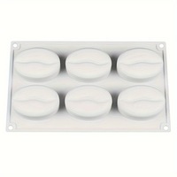 6-delige siliconen koffiebonenmal DIY rode lippen bakvorm ijsblokjesbakje fruit gummy chocolade ovenbestendig voedselveilig