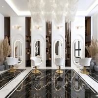 Station de travail pour salon de coiffure, mobilier de salon de beauté, design d'intérieur personnalisé pour salon de coiffure, personnalisation complète de la pièce, décoration de magasin
