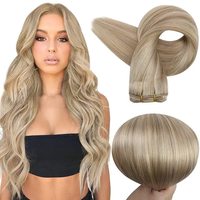 Bundel ekstensi rambut pakan Eropa Virgin lembut penuh warna #2 #4 #6 kualitas Salon kelas 12A untuk Putih