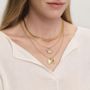 Collier J&D avec <span class=keywords><strong>pendentif</strong></span> animal mignon chaton, en acier inoxydable plaqué <span class=keywords><strong>or</strong></span> 18 carats, avec strass, os, patte, cristal, chiot Westie, <span class=keywords><strong>pendentif</strong></span> animal - Product Image 5