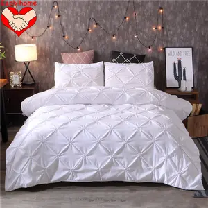 Neue 3d Luxus Stil Hotel Home White Euro Bett bezug mit Kissen bezug Abdeckung 3 Stück Bettwäsche-Set