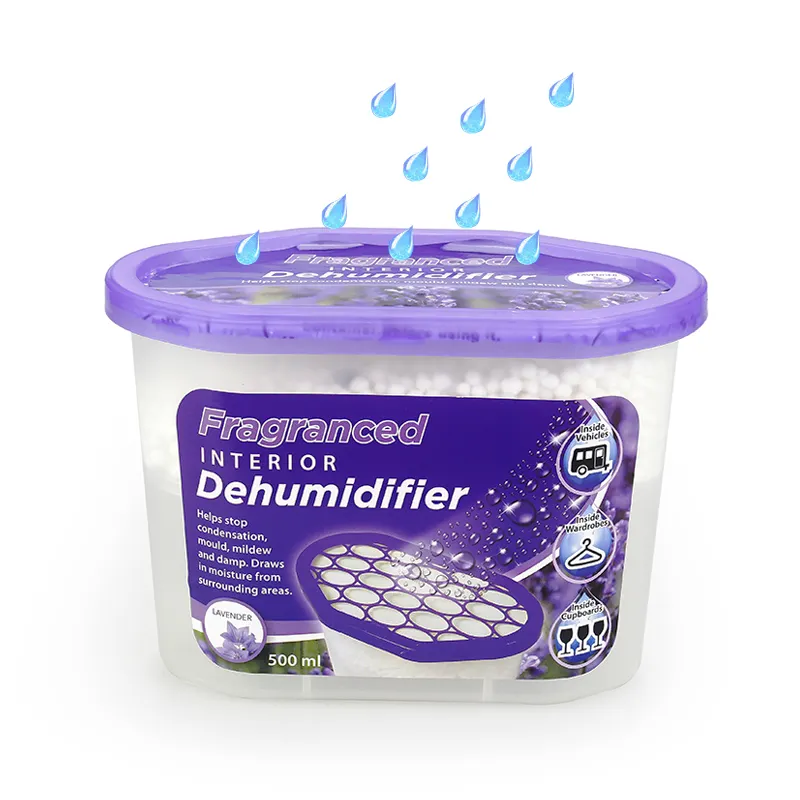 Déshumidificateur Pack de 6X500ml Armoire intérieure Élimine l'humidité et améliore la qualité de l'air pour la garde-robe