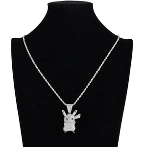 Mặt Dây Chuyền Hoạt Hình Hip Hop Iced Out AAA + Cubic Zircon Cổ Áo Kim Loại Tùy Chỉnh Nam Trang Sức Homme - Product Image 4