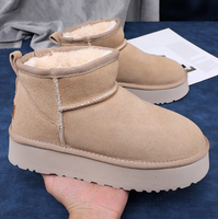 Automne/hiver nouvelles bottes de neige de créateur pour femmes avec velours chaud loisirs grand Couple bottes en coton à fond épais noir